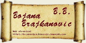 Bojana Brajkanović vizit kartica
